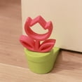 thumbnail image 1 of Silicone Door Stopper, Creative Potted Plant Design with Non-Slip Base, Heavy Duty Wedge for Floor Protection (Flower), 1 of 5