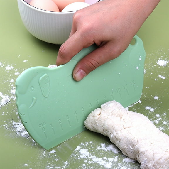 Silicone Dough Scraper & Cutter | Multi-Purpose Baking Tool for Kneading & Cutting | Non-Stick, Heat-Resistant Food Grade | Green, Pink, or White | 6.6 x 3.5 inch Kitchen Utensil
