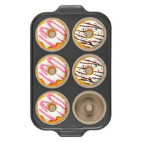 HONGBAKE Silicone Donut Pan for Baking with Metal Frame, 3.35 Inch Large doughnut pan,donut molds for baking Nonstick Non Toxic Bakeware for Oven, Brown