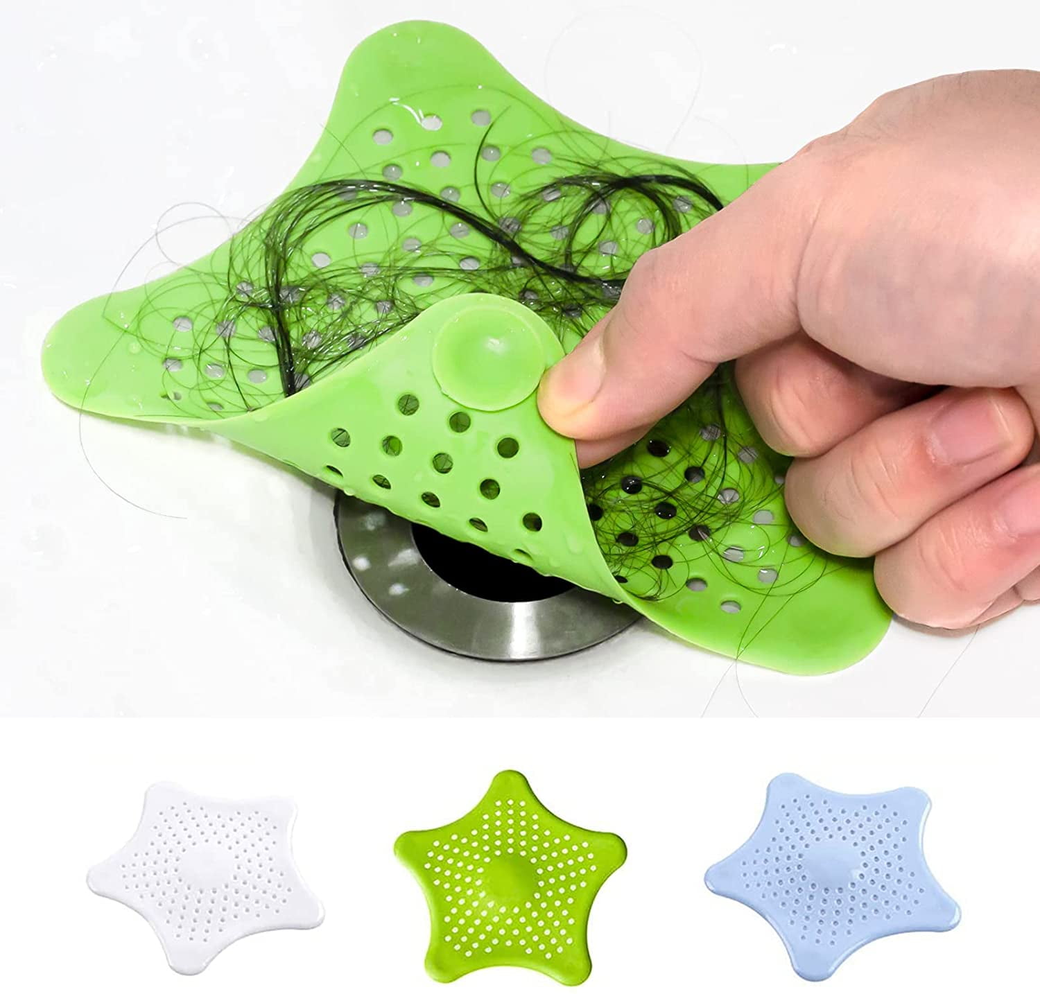 Silicone Drain Hair Catcher, Kitchen Sink Strainer Bathroom Shower