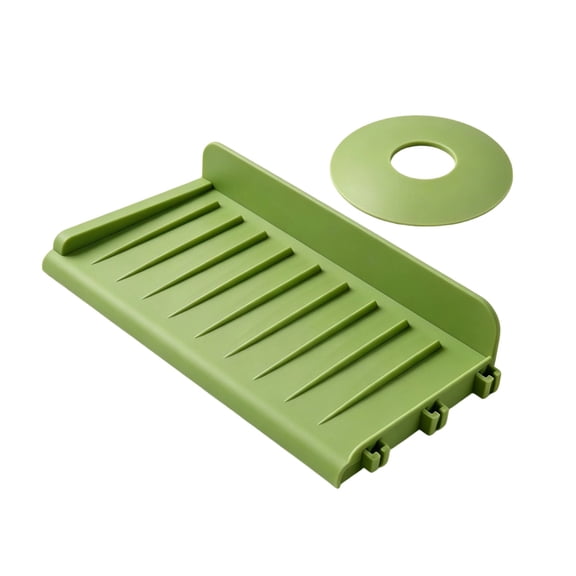 Silicone Draining Mat Kitchen Drying Mat Dishes Bowls Vegetables Flexible Non Slip Easy Clean Silicone Accessory Multi Purpose Household Countertop Protection,Green