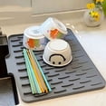 thumbnail image 1 of Silicone Draining Mat, Non-Slip Quick-Dry Dish Drying Pad for Kitchen Counter and Sink, Stain-Resistant Easy-Clean Multipurpose Silicone Mat for Bowls, Plates, and Everyday Kitchen Use, 1 of 7