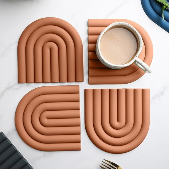 Silicone Drink Coasters,Heat Resistant Non Slip Trivet Mats,Reusable Silicone Coasters,Multipurpose Kitchen Potholders for Hot Cookware,Bowls,Plates and Coffee Mugs