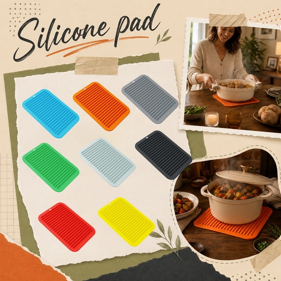 Silicone Drying Mat, Large Heat Resistant Dish Drying Pad for Kitchen Counter, Non-Slip Flexible Countertop Protector, A Great Housewarming or Holiday Kitchen Gift, 1Pack Light Gray