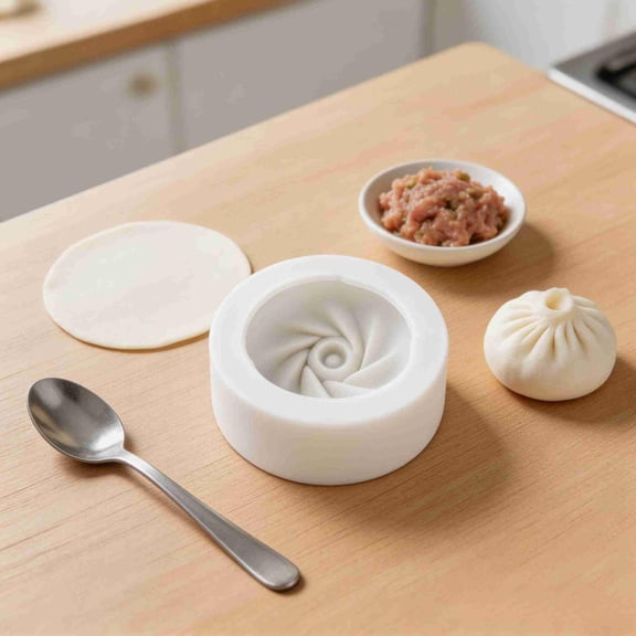 Silicone Dumpling Mold, 3D Round Bao Bun Mold, DIY Steamed Stuffed Bun Mould, Pastry Forming Tool for Homemade Baozi, Dumpling & Stuffed Buns, 1PC