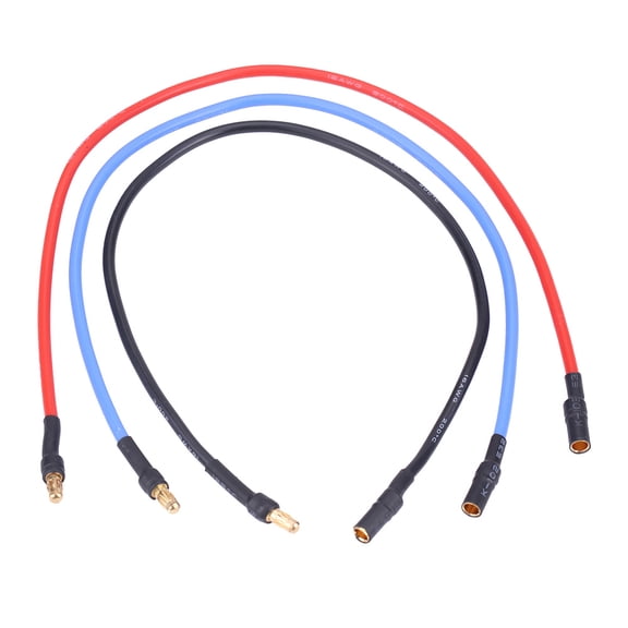 Silicone ESC Cable, 26g, 30cm, 3.5mm Banana Connectors For RC <span Style="background:red"></span>, 3 Piece Set