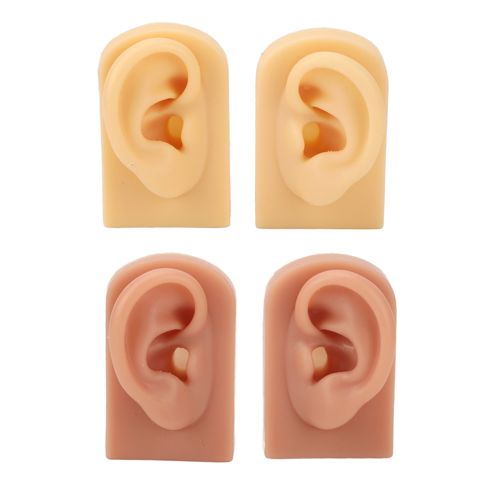 Silicone Ear Model Piercing Practice 2 Pairs Reusable 3D Acupuncture