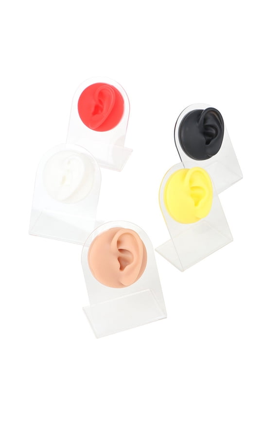 Silicone Ear Model Practice Piercings Tools Ear Studs Display With Acrylic Stand