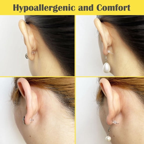 Silicone Earring Backs, 140pcs Clear Replacement Earrings Studs and Hoops, Hypoallergenic Comfort Rubber Non-Irritate Secure
