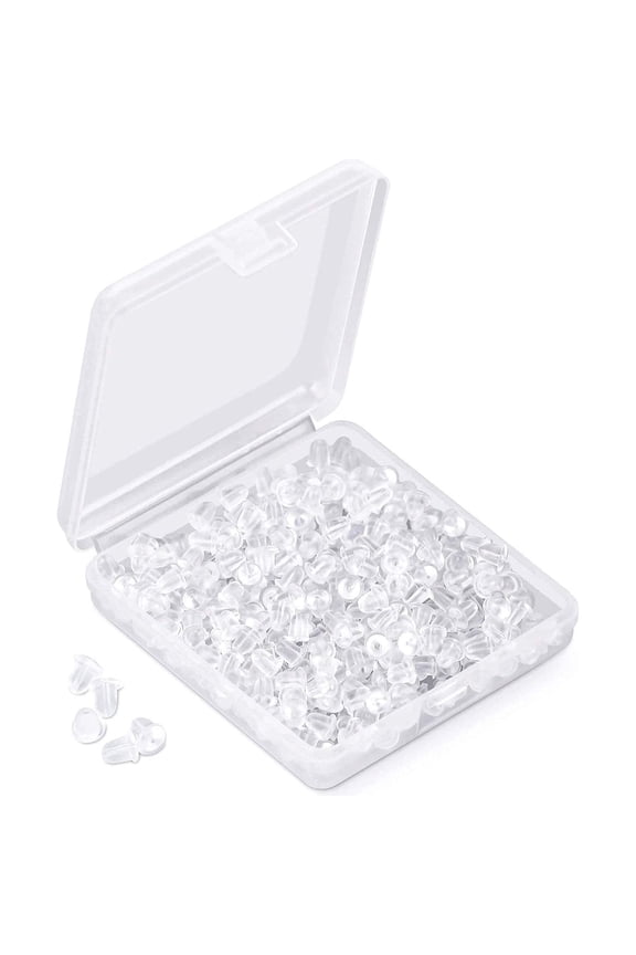 Silicone Earring Backs 1200 Pcs Soft Clear Ear Safety Back Pads  Diameter 4mm