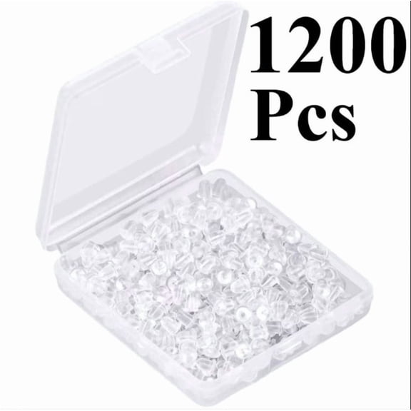 Silicone Earring Backs Earring Backings 1200 Pcs Soft Clear Ear Safety Back Pads Backstops Clutch Stopper Replacement for Fish Hook Earring Studs Hoops, Diameter 4mm