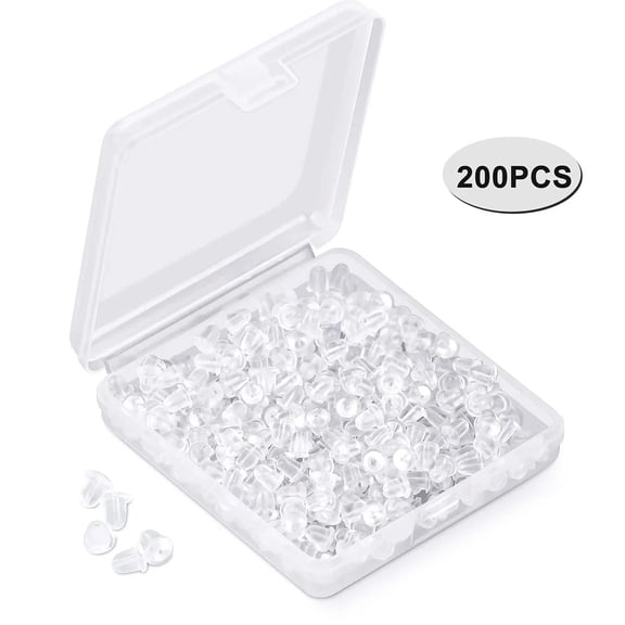 Silicone Earring Backs Earring Backings 300 Pcs Soft Clear Ear Safety Back Pads Backstops Clutch Stopper Replacement for Fish Hook Earring Studs Hoops, Diameter 4mm