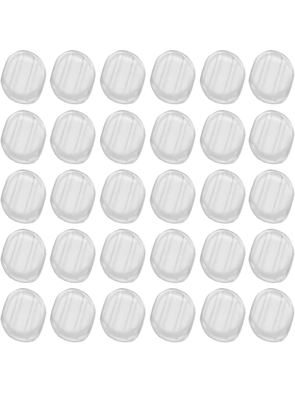 Silicone Earring Pads 30 Pack, Clip-On Earring Backs Cushions for Comfort, Clear 12x15mm Replacement Earring Grips for Clip Earrings