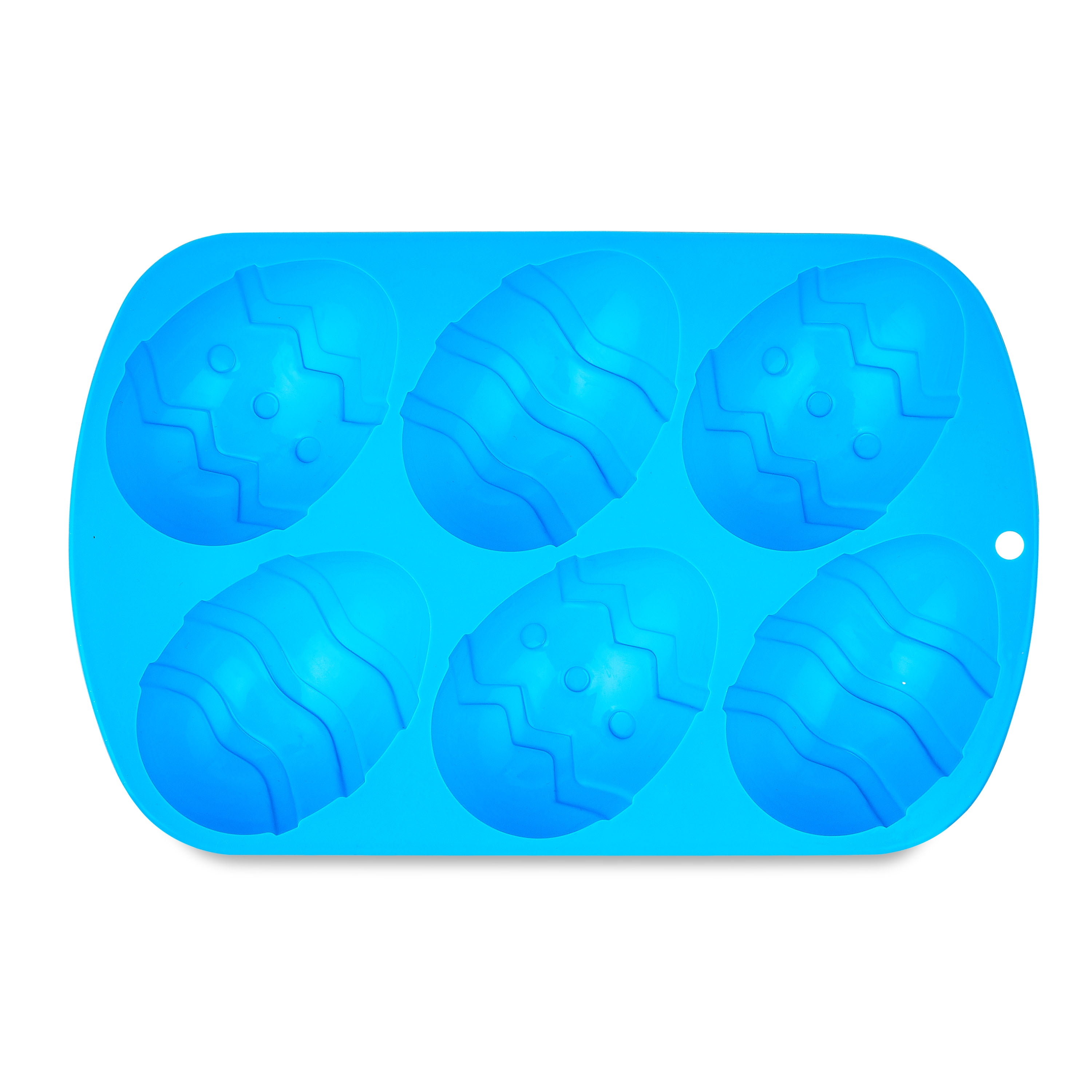 Silicone Easter Egg Shaped Baking Pan & Mold, Blue, 10.6" x 6.7" x 1.25