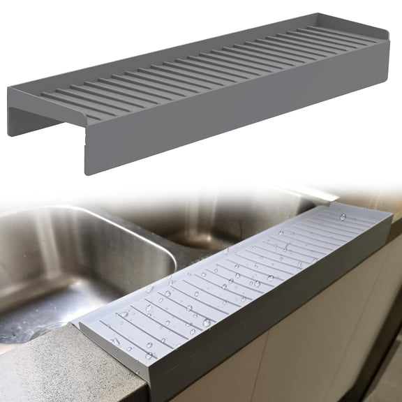Silicone Edge Protectors - Multifunction Sink Accessories, Splash Guard & Draining Mat for Kitchen, Bathroom Sink, Steel, Granite, Quartz Countertops(Transparent)