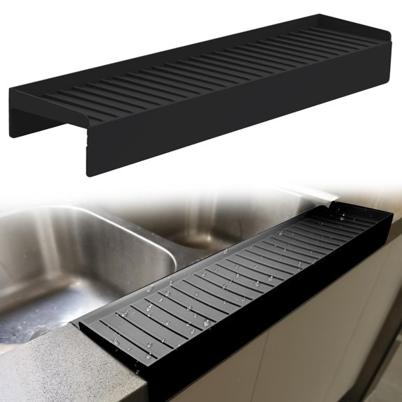 Silicone Edge Protectors - Multifunction Sink Accessories, Splash Guard & Draining Mat for Kitchen, Bathroom Sink, Steel, Granite, Quartz Countertops(Transparent)