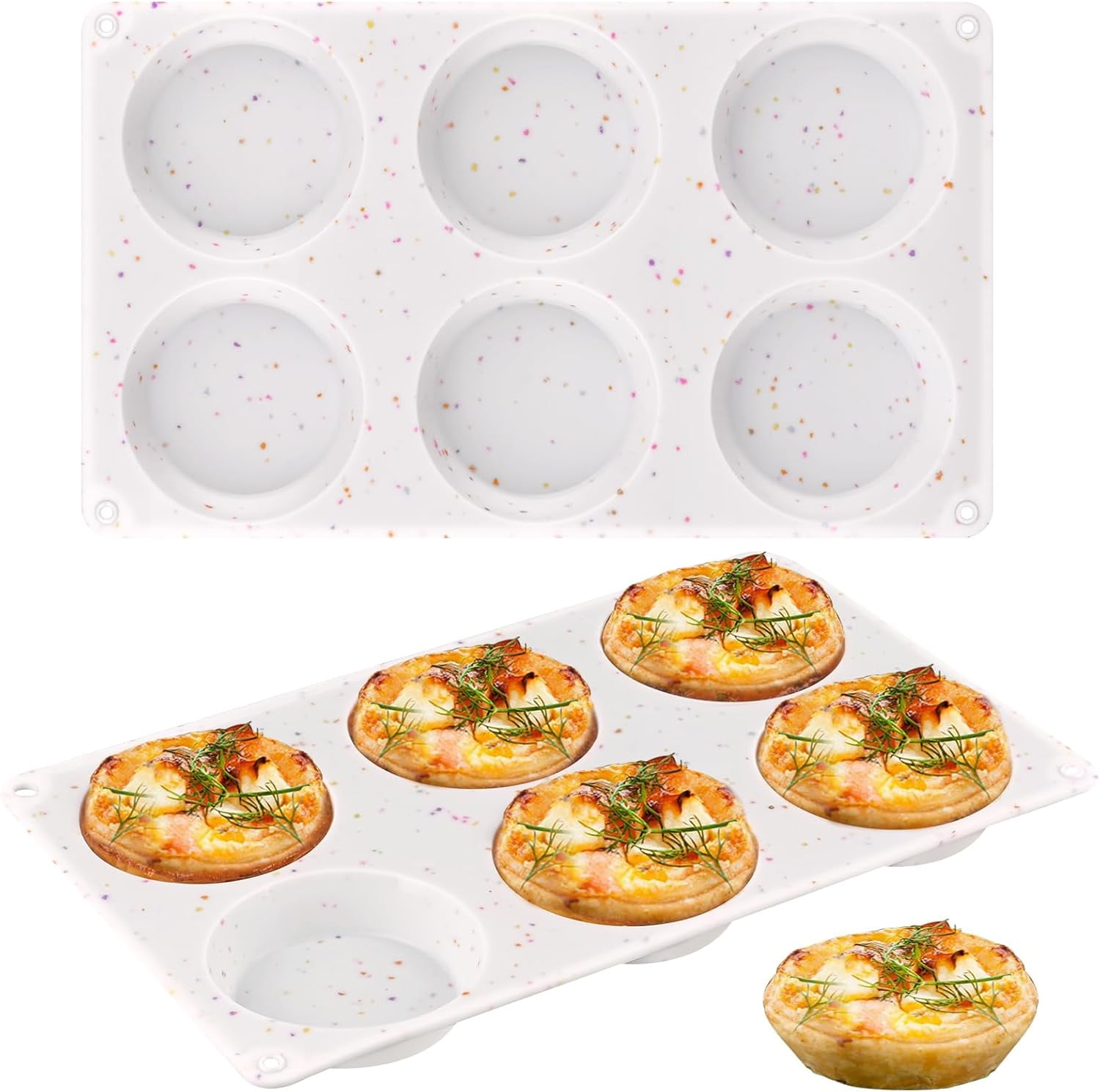 Silicone Egg Bite Molds 6Cup Silicone Muffin Pan NonStick Baking