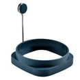 thumbnail image 1 of Silicone Egg Cooker Rings Set - Square & Round Non-Stick Egg Rings with Handle for Pancakes, Breakfast Sandwiches and Omelets - Dark Blue, 1 of 8