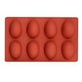 thumbnail image 1 of Silicone Egg Molds - 8-Cavity Egg Shaped Baking Pan for Chocolate, Candy, Soap & Cake Decorating - Easter Egg Tray for Peanut Butter, Muffins & DIY Crafts Red, 1 of 5