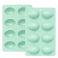 thumbnail image 1 of Silicone Egg Molds Easter 2PCS, 2.4" Food Grade 3D Moulds for Vegan Deviled Eggs Peanut Filling 3D Chocolate Candy Jello Pudding Soap Gift, Oven Safe Baking Cake Kit, 1 of 7