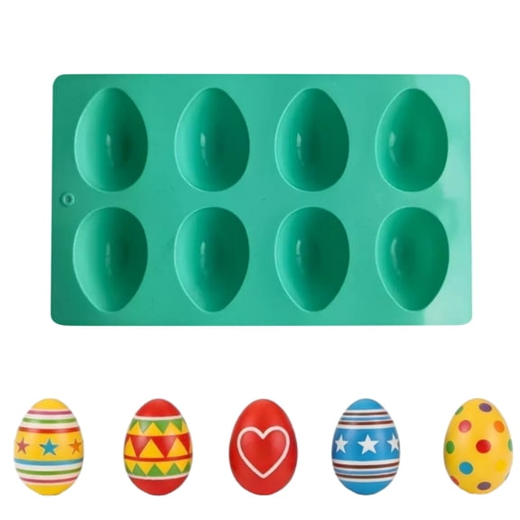 Silicone Egg Molds Easter Cake Pop Shapes Shaped Mold for Baking Chocolate Bites Candy Butter Eggs Rings Bread Cubes Supplies Deviled Dessert Cookie Crafts Oven Pans Bite Food Grade Silicon(Green)