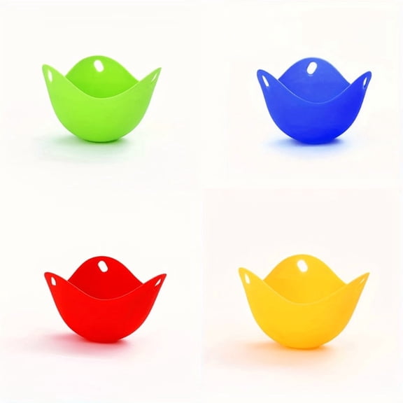 Silicone Egg Poacher - 4PCS Premium Poaching Cups for Microwave & Stovetop - Easy-to-Use Cooker & Molds - Durable Cookware Set
