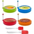 thumbnail image 1 of Silicone Egg Ring Molds for Cooking, 4 Pack Egg Rings for Frying Eggs, Non-Stick Pancake Mold, Ideal Sunny Side Up Egg Maker for Breakfast Sandwiches Egg Mcmuffins(Multi-color), 1 of 5