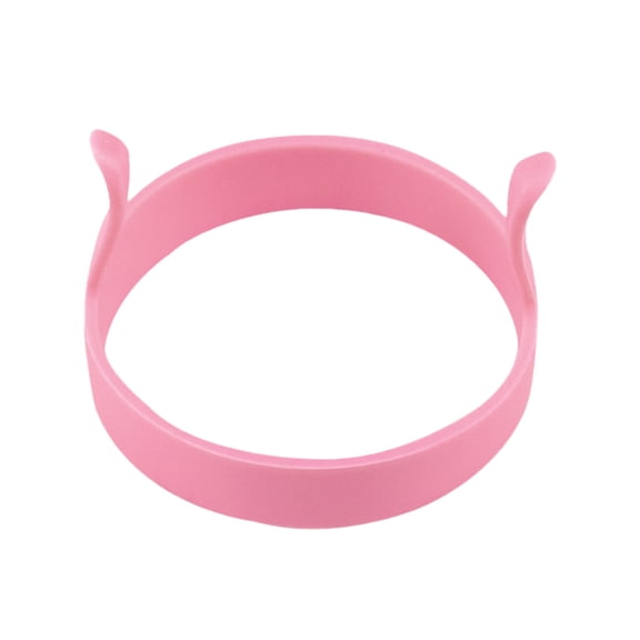 Silicone Egg Ring Set for Frying Round Nonstick 2 Handles Kitchen Tool for Pancakes and Omelets, 8X8X5 cm, Pink