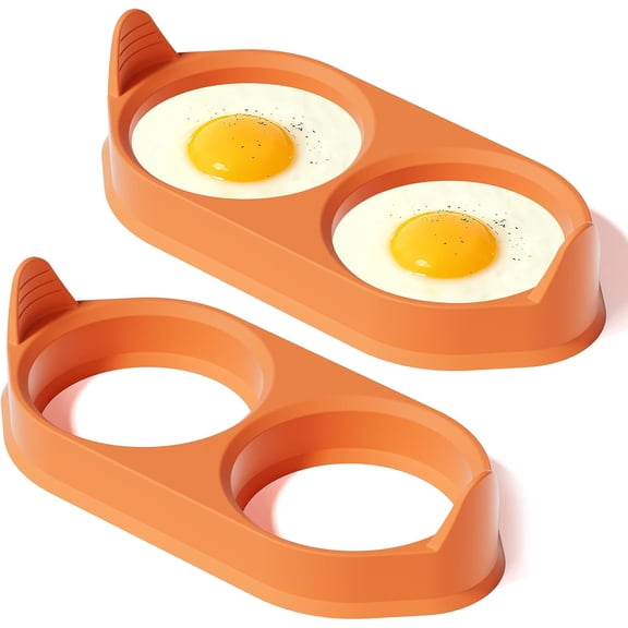 Silicone Egg Rings for Cooking, 4 Pack Egg Molds with Leak-Proof Design, Non-Stick BPA Free Egg Cooker Rings, Heat Resistant up to 500 ° F, Dishwasher Safe Orange