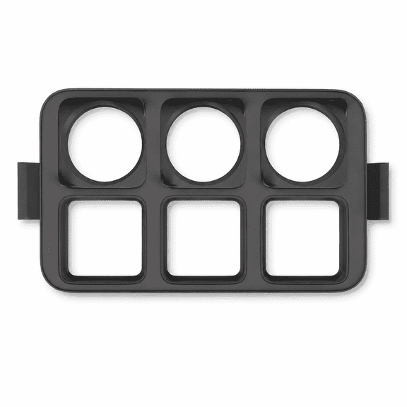 Silicone Egg Rings Mold Tray for Griddle, 16.5x9 inch Flat Top Omelet Mold with 6 Round & Square Rings, Non-Stick Sandwich Rings