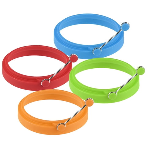 Silicone Egg Rings Non Stick egg frying rings, Fried and Poached Egg and Pancake Cooking Rings (Multicolor)
