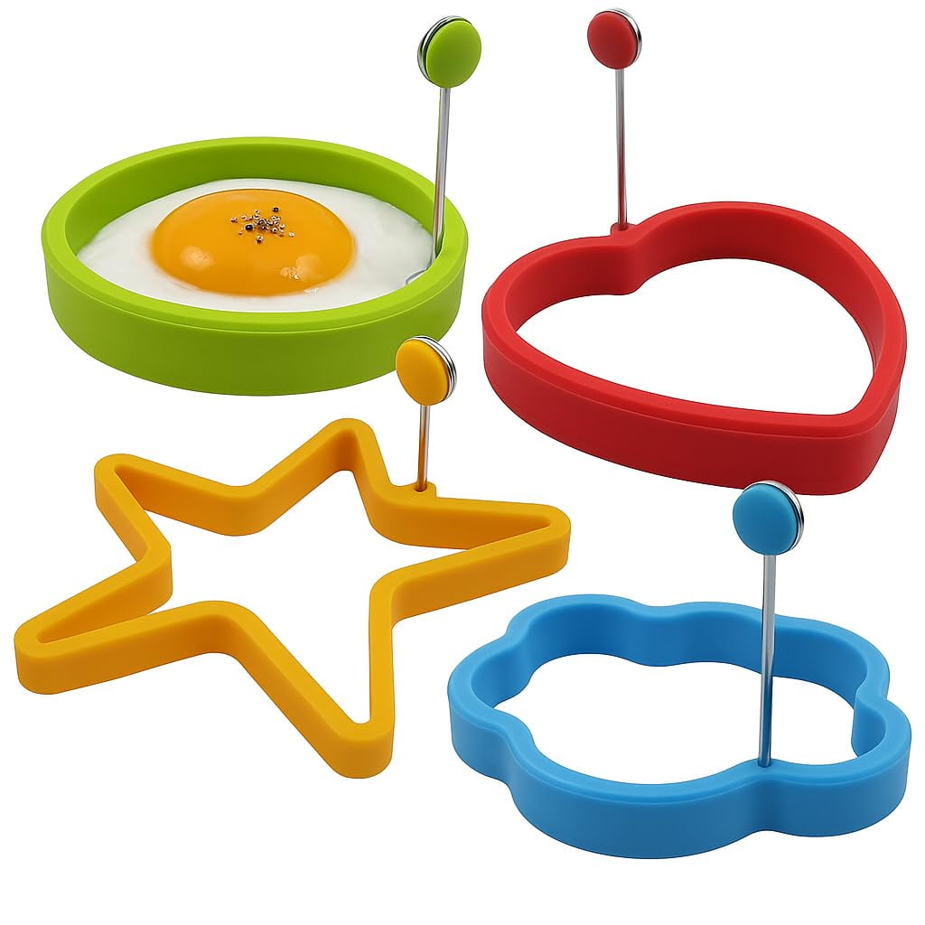 Silicone Egg Rings Set - Nonstick Ring Pops and Pancake Moulds for ...