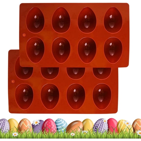 Silicone Egg Shaped Molds for Oven, Egg Molds for Baking Chocolate  Food-Grade Silicone Egg Maker with Red and Green Colors for Easter Candy Making, DIY Cake Decoration, and Kitchen Baking