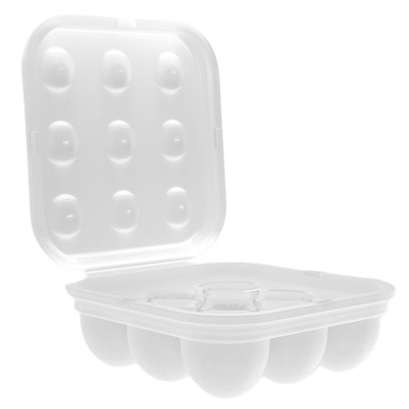 Silicone Egg Storage Box, 9 Grids Shockproof Egg Protector Tray for Refrigerator, Eggs Slot Tray Holder Box for Outdoor Camping Picnic BBQ Hiking