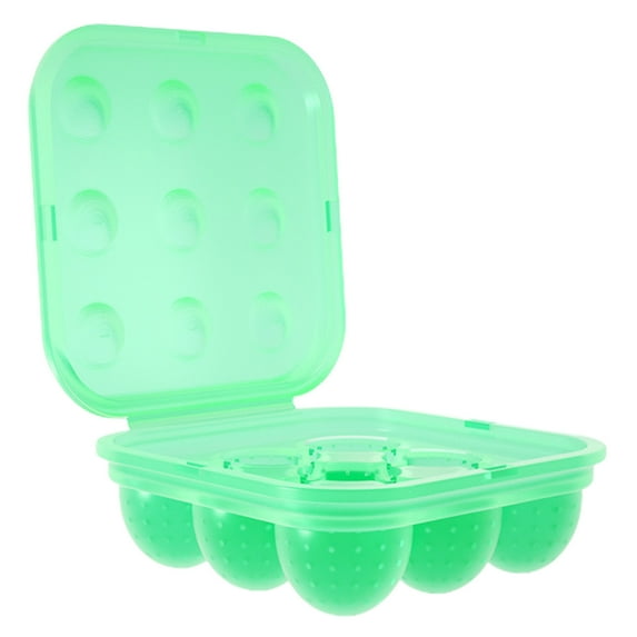 Silicone Egg Storage Box, 9 Grids Shockproof Egg Protector Tray for Refrigerator, Eggs Slot Tray Holder Box for Outdoor Camping Picnic BBQ Hiking