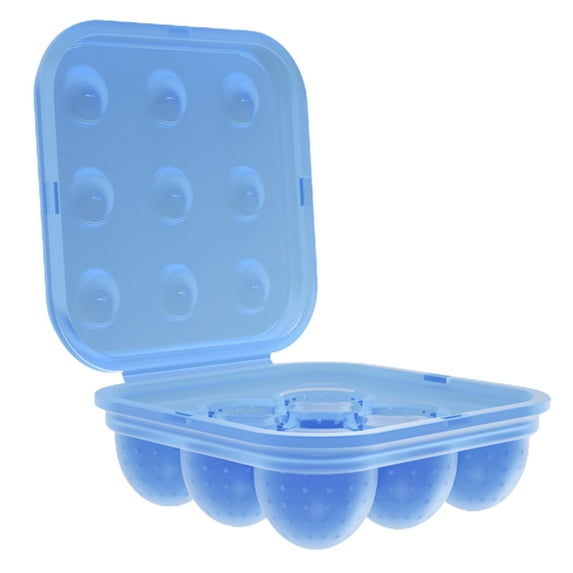 Silicone Egg Storage Box, 9 Grids Shockproof Egg Protector Tray for Refrigerator, Eggs Slot Tray Holder Box for Outdoor Camping Picnic BBQ Hiking