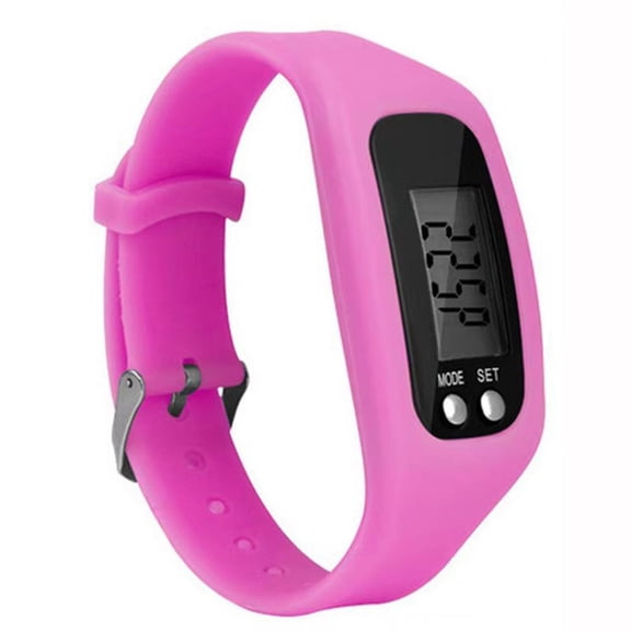 Silicone Electronic Pedometer LED Digital Step Counter Watch for Walking Fitness