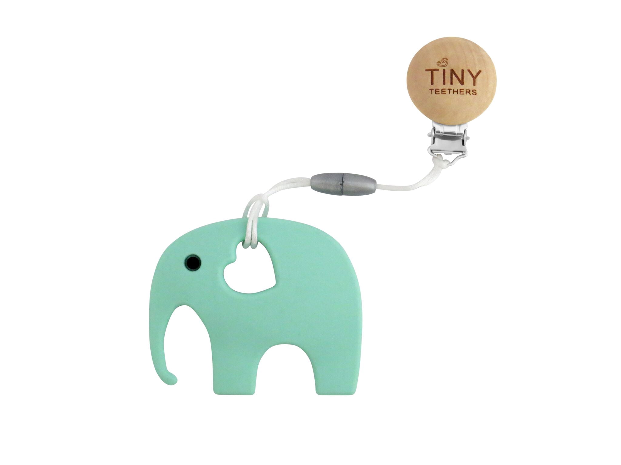 Tiny Teether Silicone Elephant Teether on Clip