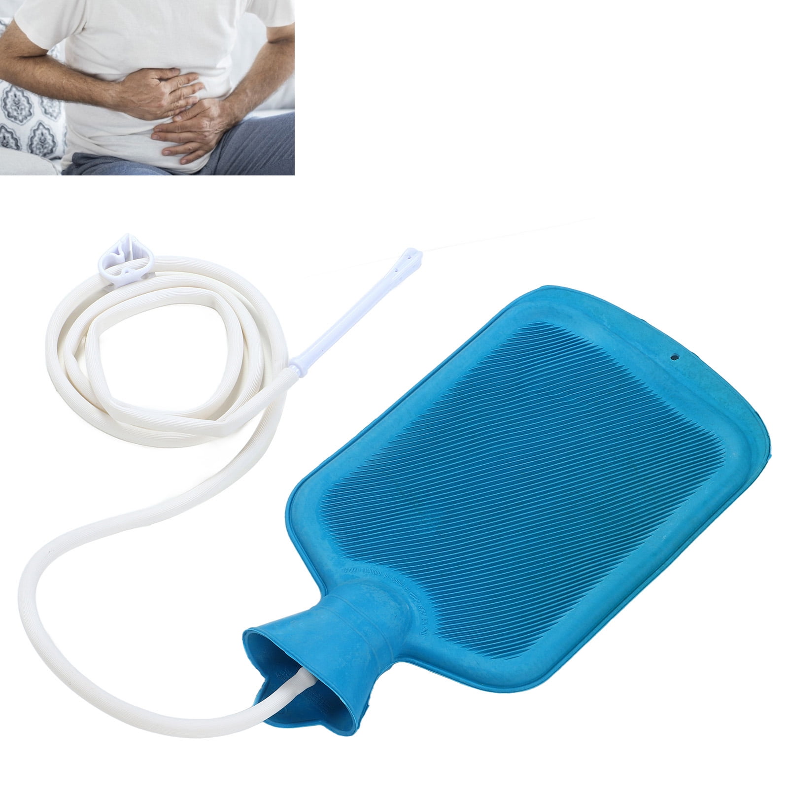 Silicone Enema Kit, 2 L Enema Bag With Silicone Hose, Enema Tips And