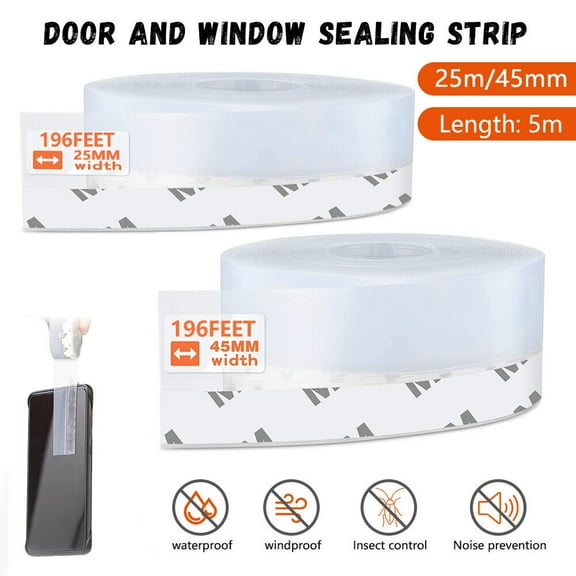 Silicone Excluder Weather Seal Strip Door Window Tape ,Weather Stripping Rubber for Interior Doors Bottom Seal Strip Insulation for Weatherproof, Soundproof
