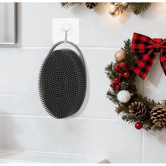 Silicone Exfoliating Body Scrubber - Gentle 2-in-1 Bath & Shampoo Brush for Sensitive Skin, Hypoallergenic Back Scrubber with Soft Bristles, Easy Clean Lathering Shower Tool for Men Women