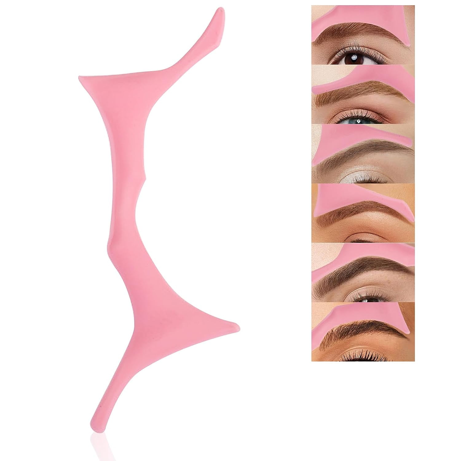 Silicone Eyebrow Stencils, 6 in 1 Reusable Eyebrow Template for Brow