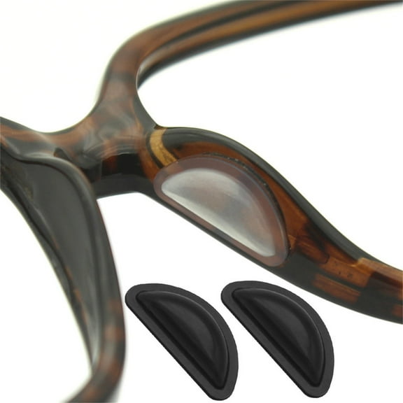 Silicone Eyeglass Nose Pads - Anti- Adhesive Nose Grips for Glasses & Sunglasses, Soft Air Cushion Comfort Pads for Frames, Non- Nose Support (Black)