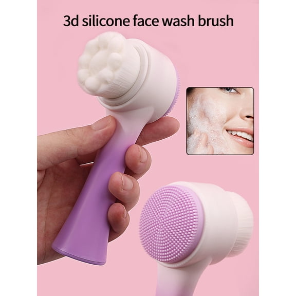 Silicone Face Cleansing Brush Double-Sided Facial Cleanser Blackhead Removal Product Pore Cleaner Exfoliator Face Scrub Brush