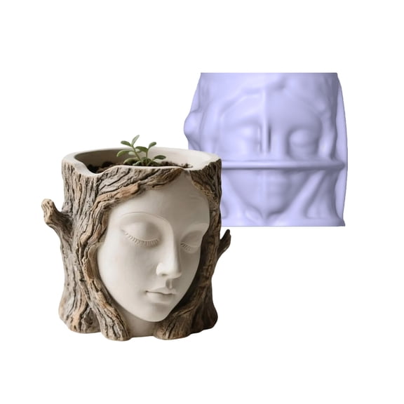 Silicone Face Shaped Mold For Resin Casting Detailed Planter Handmade Pen Holder Creative Gift