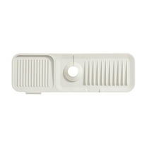 Silicone Faucet Drip Guard Mat Sink Organizer Waterproof Storage Pad - Customizable Fit Kitchen Bathroom Laundry Utility(Beige)