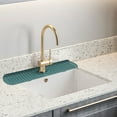 thumbnail image 1 of Silicone Faucet Handle Drip Catcher Tray Mats,17x5.7Inch Kitchen Sink Faucet Pad,Sink Splashing Guard for Bathroom,Reusables and Easys to Clean,Suitable for Kitchen,Bathroom,Sink, 1 of 6