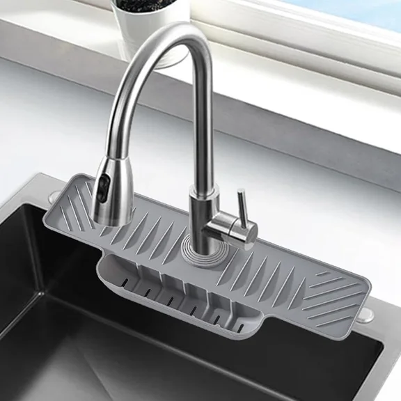 Silicone Faucet Mat Kitchen Sink Splash Guard Slip Drain Pad Drip Catcher Tray