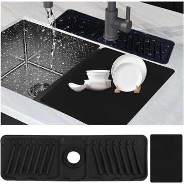 Kitchen Sink Splash Guard 5° Sloped, Silicone Draining
