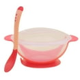 thumbnail image 1 of Silicone Feeding Bowls & Spoon Set - 1-Piece Set, Pink/Yellow/Green/Blue - Suction Bowls for Feeding, Dishwasher Safe, Self-Feeding Spoon Tableware Set with Suction Cup(Pink,One Size), 1 of 4